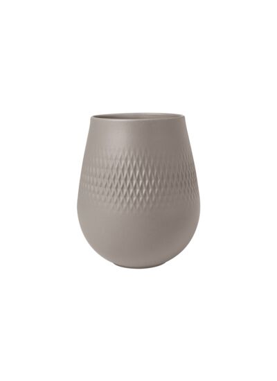 Manufacture Collier vase, 12 x 15 cm, Carré, taupe