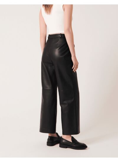 Pantalon Prisk-Pantalon en cuir noir