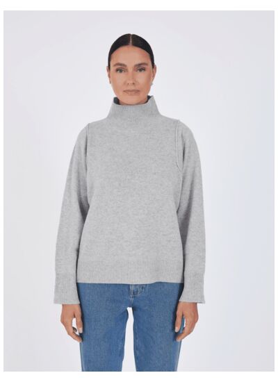 Pull col roulé ML Vekina ACIER