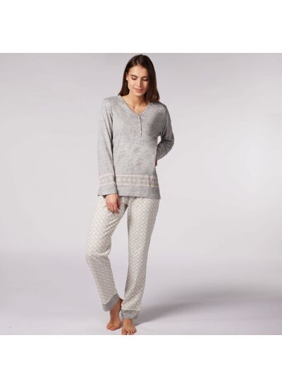 Pyjama femme AMBRE gris chiné