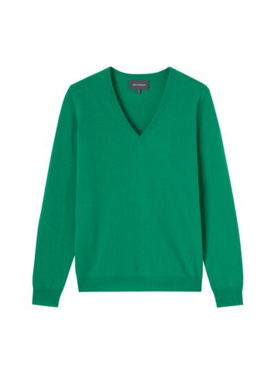 Pull col V classique - Femme - VERT LAGOON