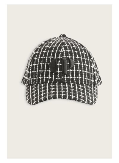 Casquette tweed noir