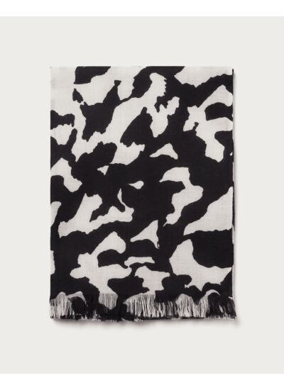 Étole imprimé camouflage 180 cm x 85 cm - Accessoire - NOIR