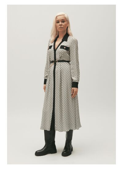 Robe longue imprimé CP noir et blanc