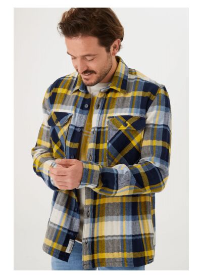 Men Overshirts Yellow