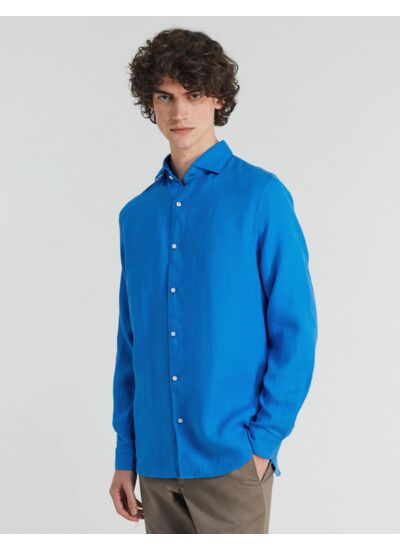 Chemise Aristote en lin bleu