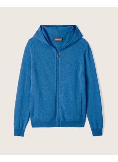 Pull à capuche zippé - Femme - BLEU ECOSSE