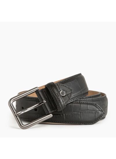 Ceinture homme avec boucle carrée Charles en cuir en effet croco