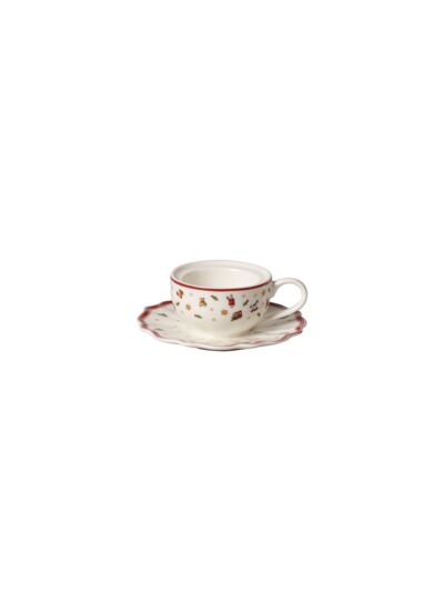 Toy’s Delight Decoration support pour bougie chauffe-plat en forme de tasse à café, blanc/rouge, 9,8 x 9,8 x 4 cm