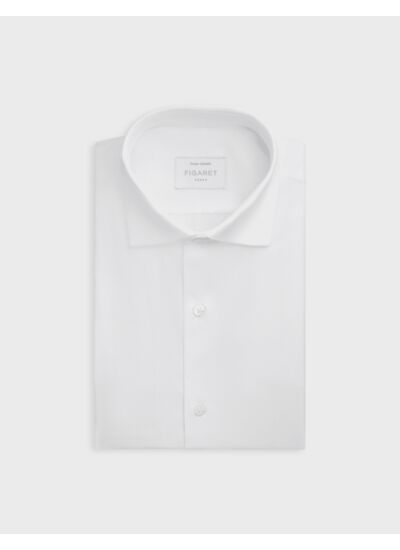 Chemise col italien en façonné uni