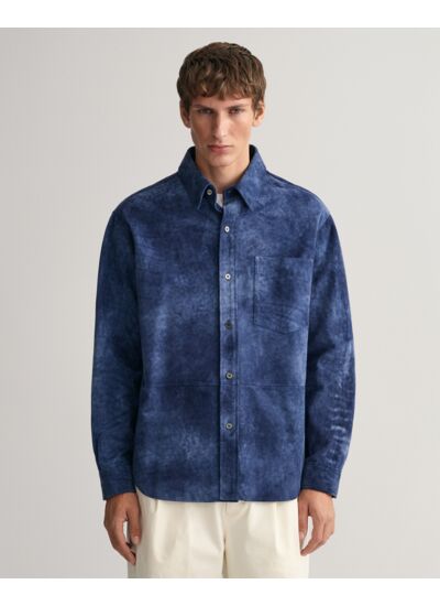 Chemise en suède indigo