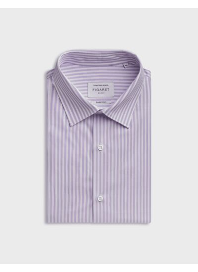 Chemise semi-ajustée rayée violette