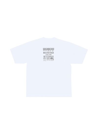 BALENCIAGA white  Care Label Medium Fit T-shirt