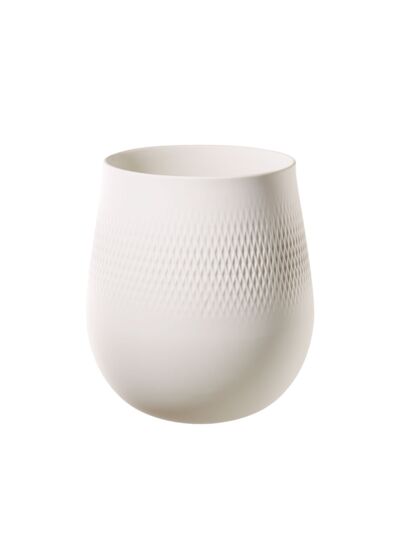 Manufacture Collier blanc Vase Carré grand 20,5x20,5x22,5cm