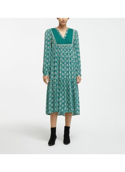 Robe mi longue Paula évasée imprimée