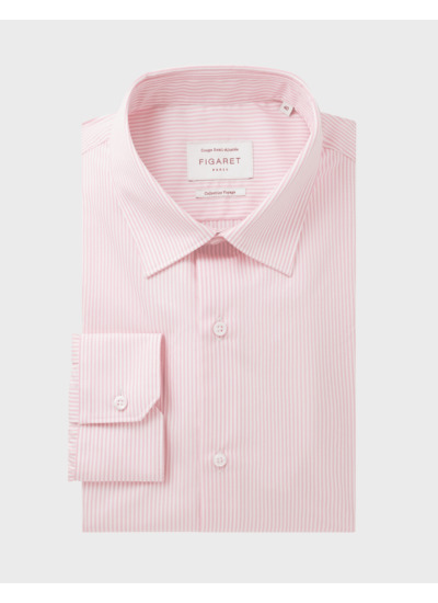 Chemise Semi-ajustée Infroissable rayée rose