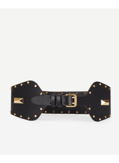 Large Ceinture Taille Haute Avec Rivets En Metal