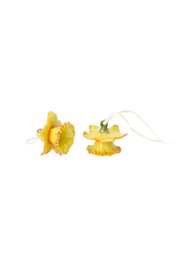 Mini Flower Bells suspension en porcelaine, jonquille, ensemble de 2 pièces