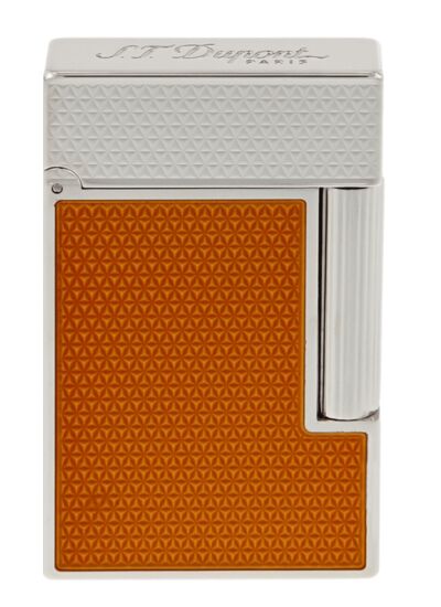 Briquet Ligne 2 Laque orange et Palladium - guillochage sous laque