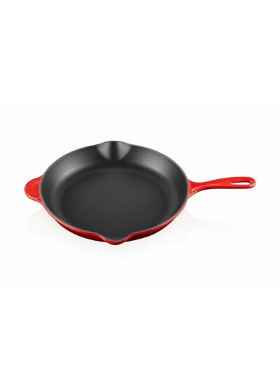 Skillet rond 30cm en fonte émaillée cerise