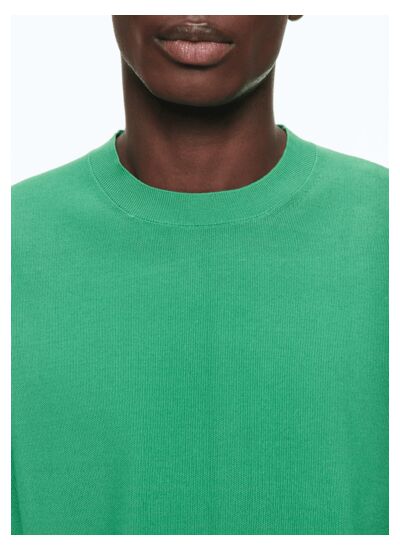 T-shirt vert en coton mercerisé
