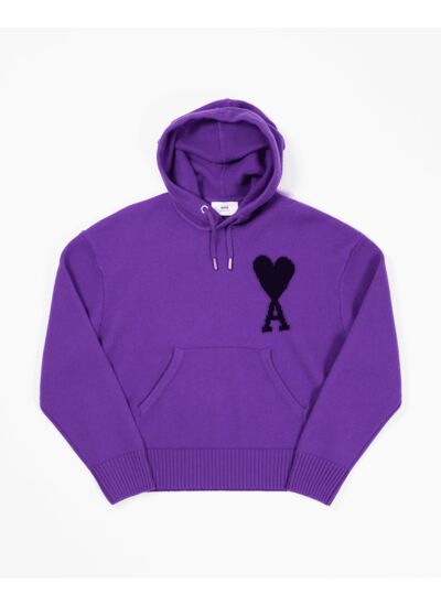 AMI Paris Hoodie met intarsia logo Violet