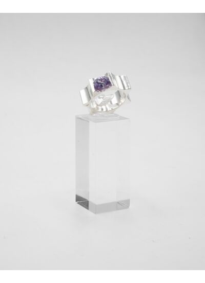 Blinggs Bague Soleil - Argent 925 - Zircon Lavande