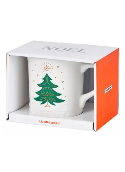 Mug 400ml blanc Sapin de Noël en céramique