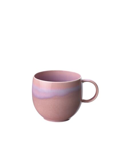 Perlemor Coral - Mug à thé ou à café, rose, en porcelaine haut de gamme