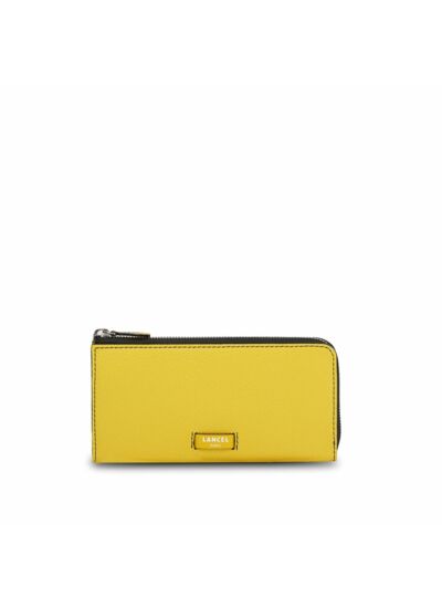 Ninon de Lancel - Portefeuille slim zippé - Grand modèle - Jaune