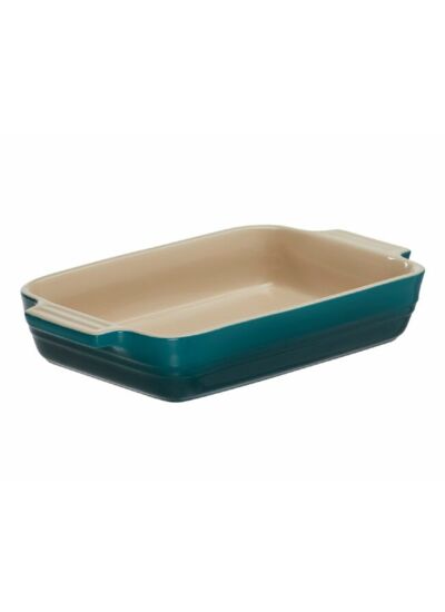 Plat rectangulaire classique 25cm en céramique deep teal