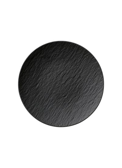 Manufacture Rock - Assiette creuse ronde et noire en porcelaine haut de gamme