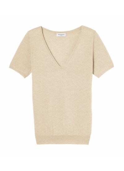 Pull V manches courtes ultrafin contemporain - Femme - SEPIA