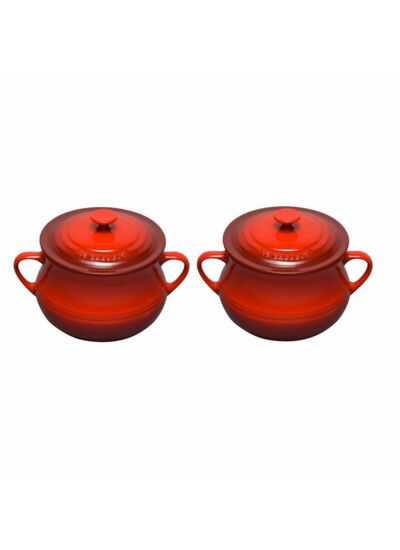 Set de 2 soupières en céramique cerise