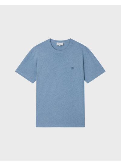 T-shirt Benny en coton et lin bleu