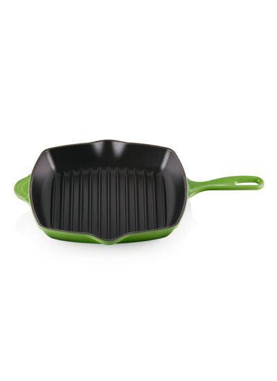 Skillet gril carré 26cm en fonte émaillée bambou