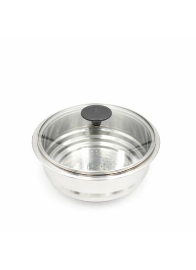 Cuit-vapeur adaptable Inox Classique avec couvercle en verre