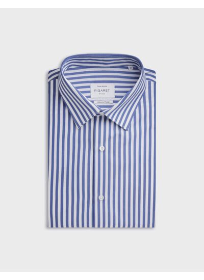 Chemise ajustée infroissable rayée marine