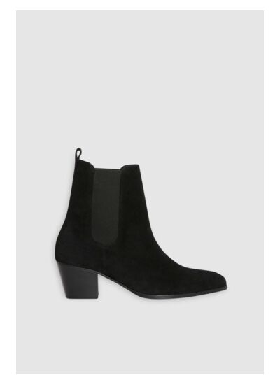 Bottines noires cuir suede