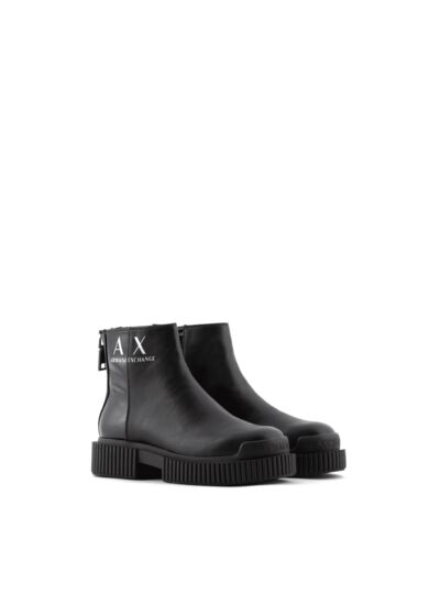 Bottines Veau Pu+N - Noir+Noir