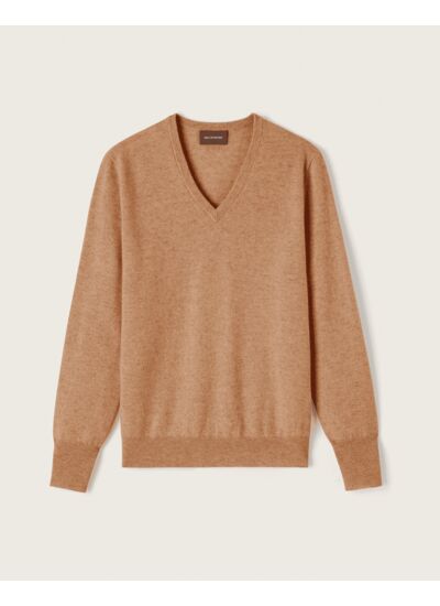 Pull col V classique - Homme - CAMEL