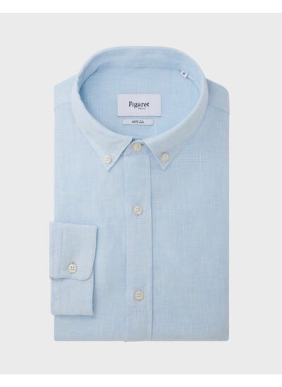 Chemise Gaspard en lin bleu clair