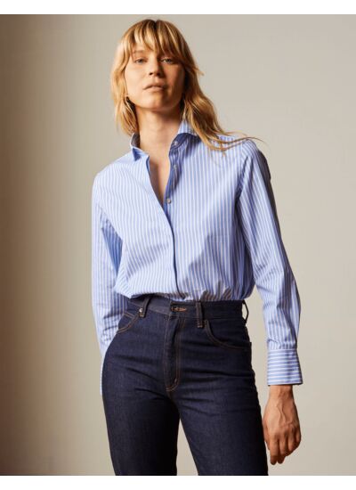 Chemise caroline rayée bleue