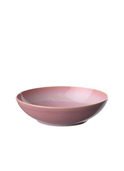 Perlemor Coral - Assiette creuse, rose, en porcelaine haut de gamme