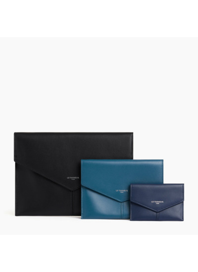 Trio de pochettes Charlotte en cuir lisse