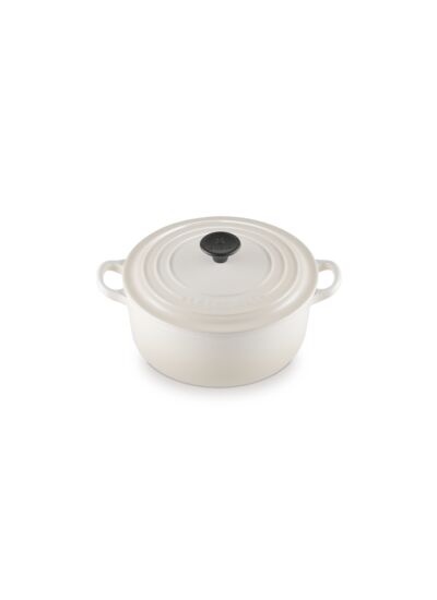 Cocotte ronde 20cm en fonte émaillée meringue