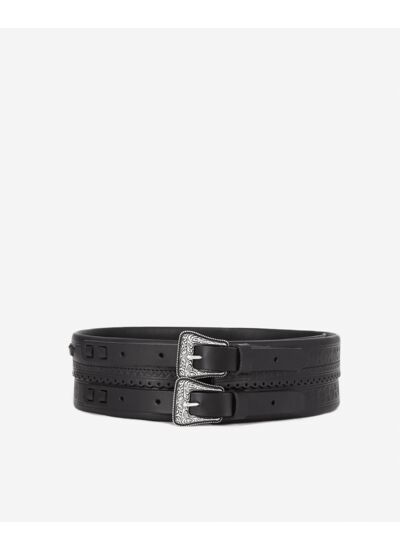 Ceinture Large Taille Haute Avec Des Details Embosses