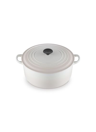 Cocotte ronde 28cm en fonte émaillée meringue