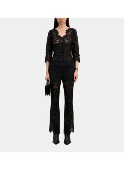 Pantalon Noir En Dentelle Femme