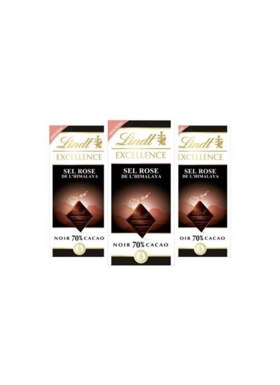 Trilogie Lindt Excellence 70% Cacao Sel Rose De L'Himalaya